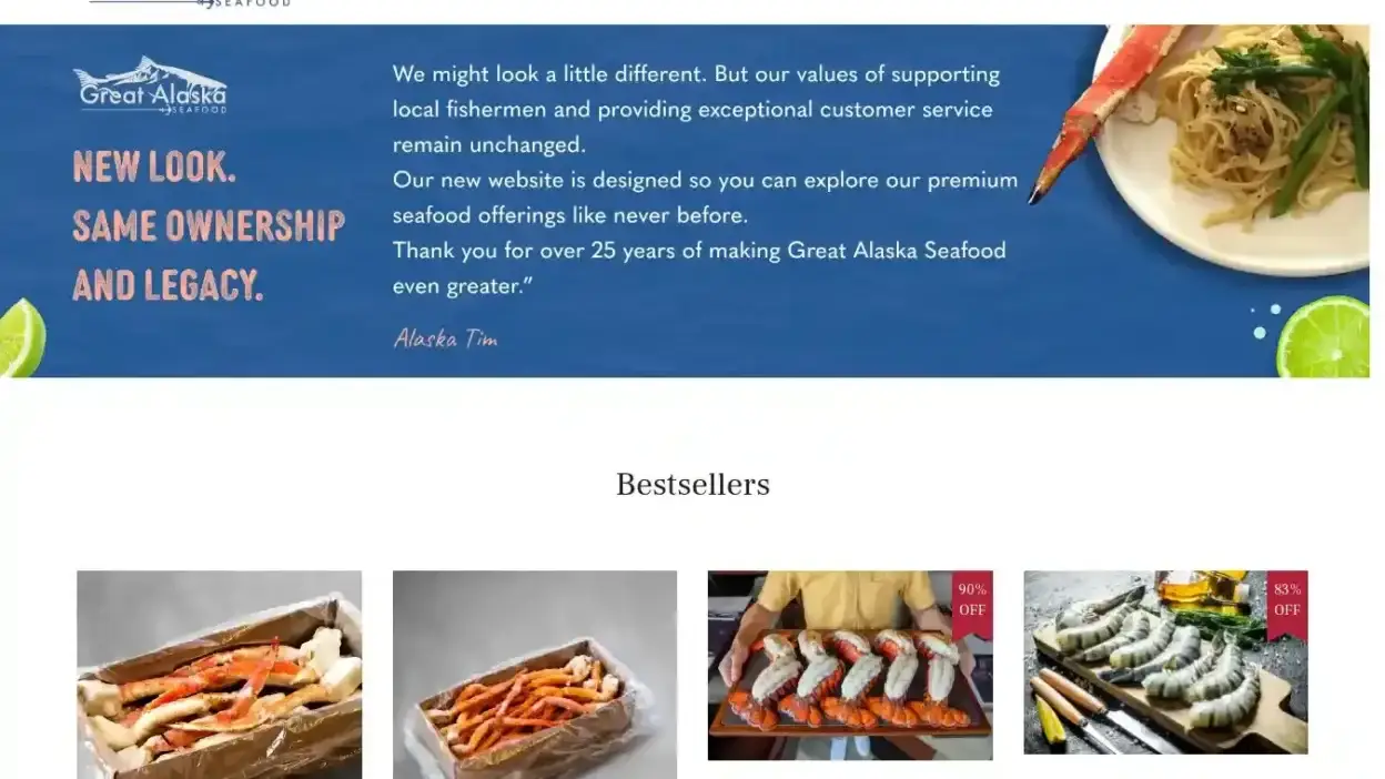 Screenshot of Non-Delivery scam website Greatalaskaco.com