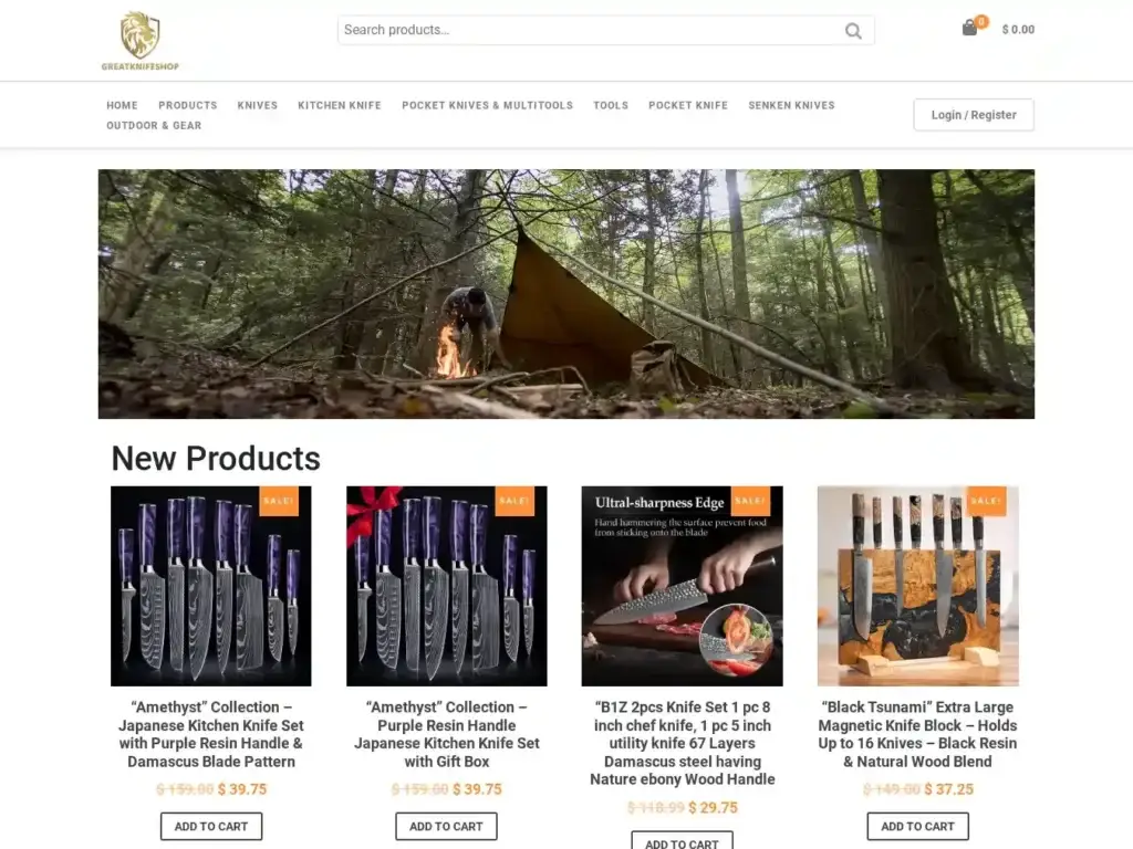 greatknifeshop-com Alternative Text