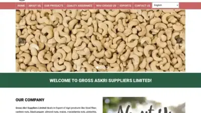 Screenshot of Non-Delivery scam website Grossakrisuppliersltd.com