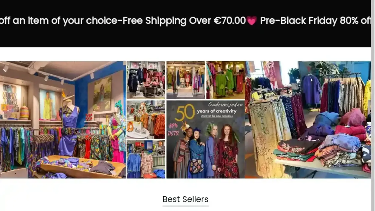 Screenshot of Non-Delivery scam website Gudrunsjodense.shop