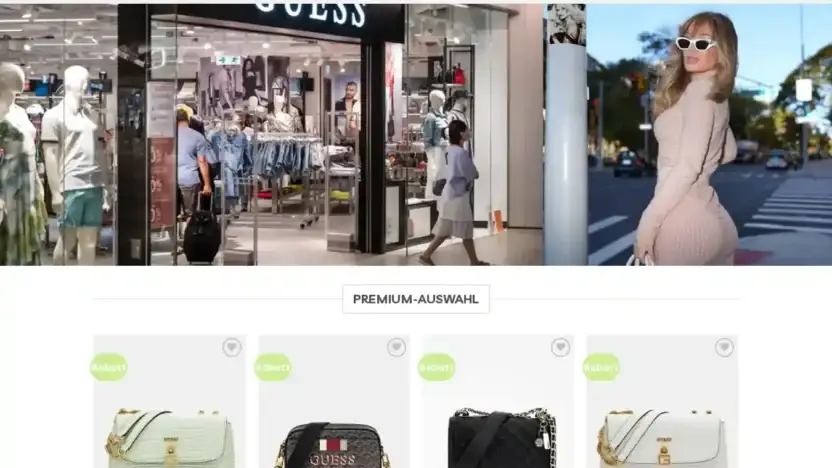 Screenshot of Fashion scam website Guessrabatt.com