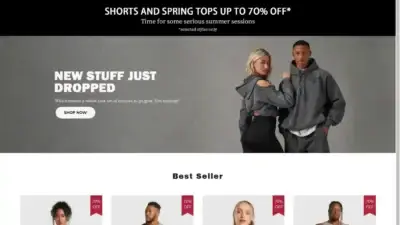 Screenshot of Non-Delivery scam website Gymsharks-us.com