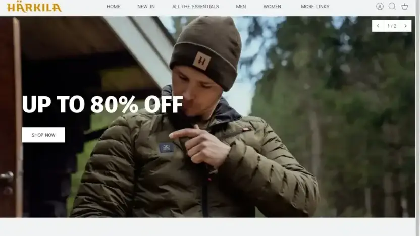 Screenshot of Non-Delivery scam website Harkilaequipment.shop