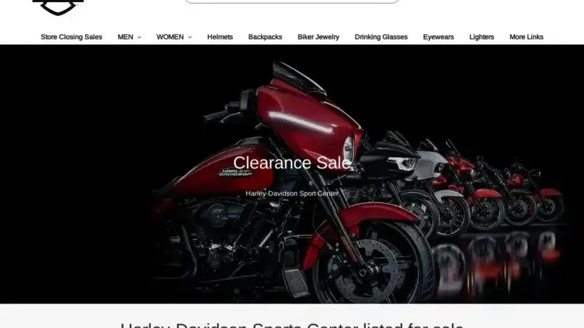 Screenshot of Non-Delivery scam website Harley-us.com