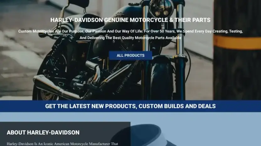 Screenshot of Non-Delivery scam website Harleydavidsonbp.com