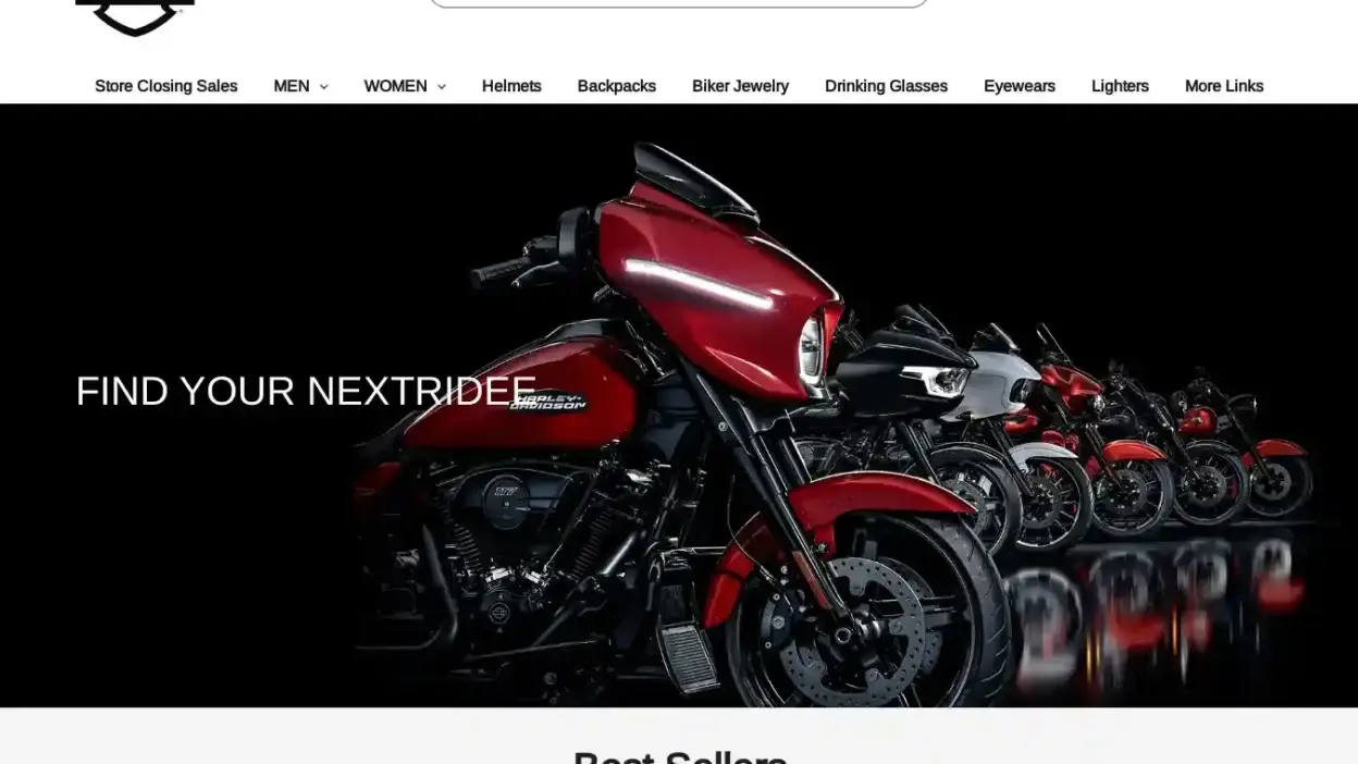 Screenshot of Non-Delivery scam website Harleyvip.shop