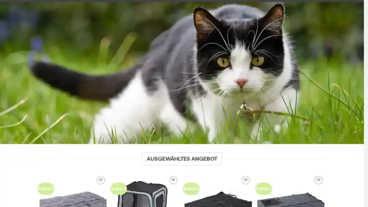 Screenshot of Non-Delivery scam website Haustierrabatt.com