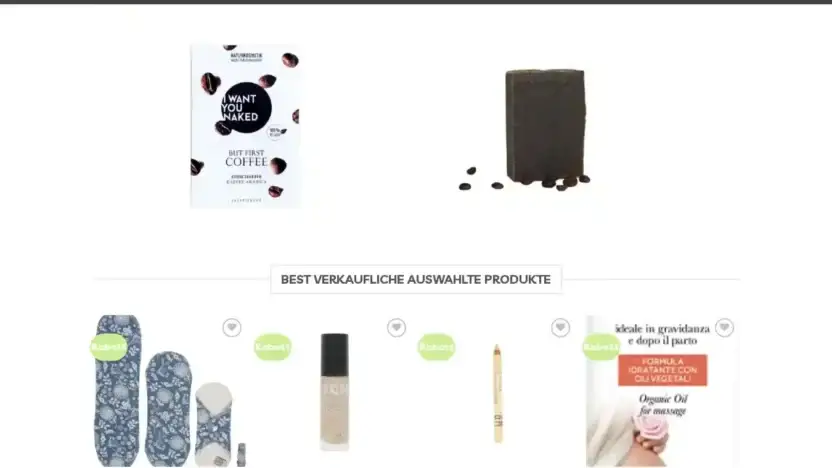 Screenshot of Non-Delivery scam website Hautpflegemarken.com