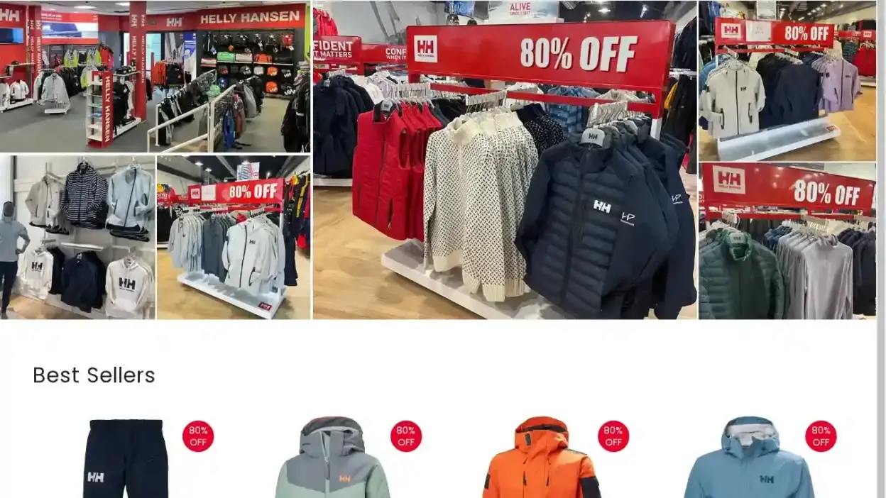 Screenshot of Non-Delivery scam website Hellyhansensale-me.com