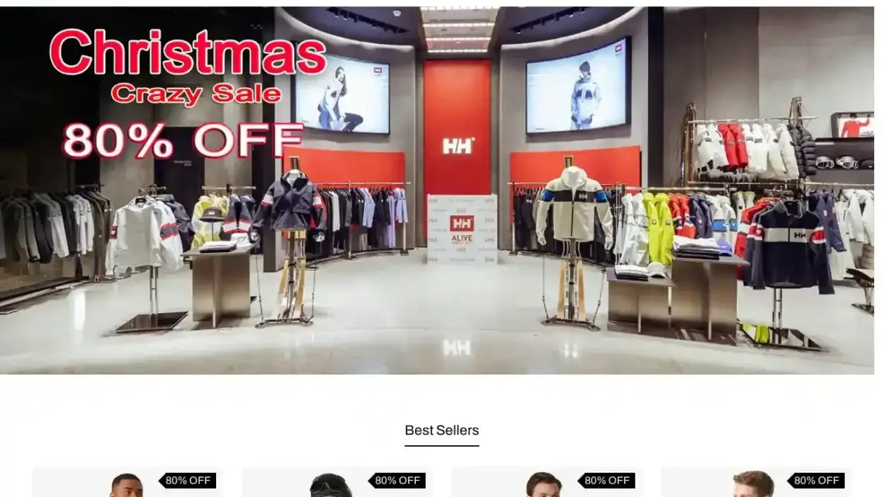 Screenshot of Non-Delivery scam website Hellyhansenuk.shop