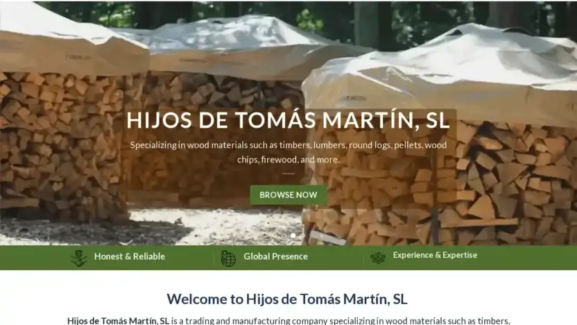 Screenshot of Non-Delivery scam website Hijosdetomasmartinsl.com