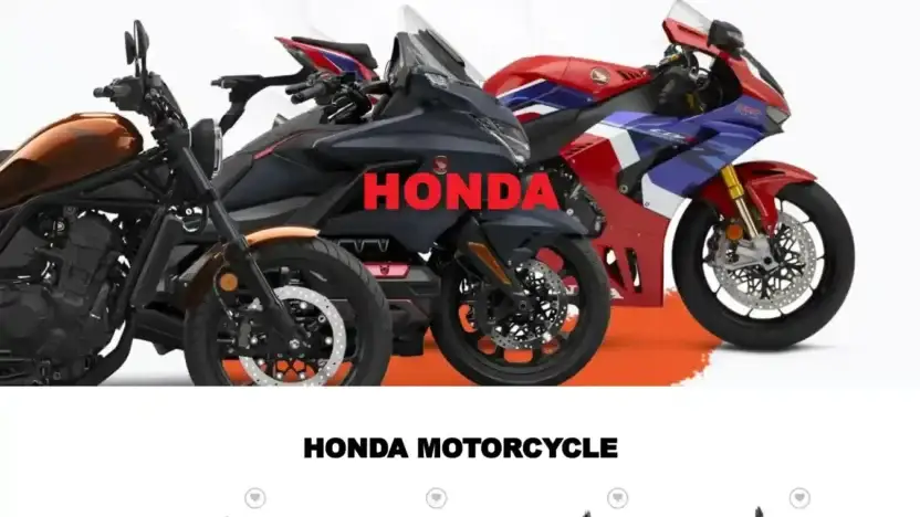 Screenshot of Automobile scam website Hondamotorcyclestore.com