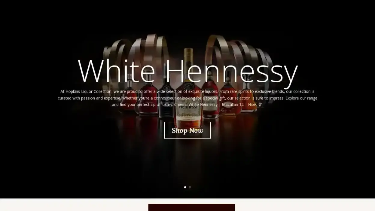 Screenshot of Whisky scam website Hopkinsliquorcollection.com