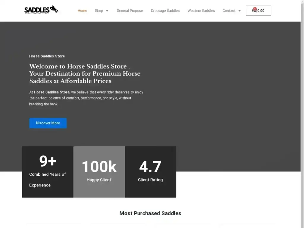 horsesaddlesstore-com Alternative Text