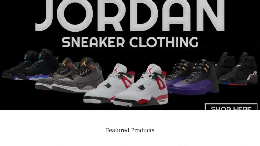 Screenshot of Non-Delivery scam website Hotsneakers.net