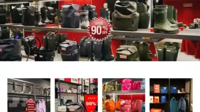 Screenshot of Fashion scam website Hunterukoutlet.com