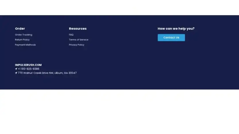 Screenshot of Non-Delivery scam website Impulserush.com