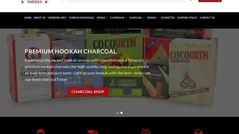 Screenshot of Non-Delivery scam website Intersmokewholesale.com