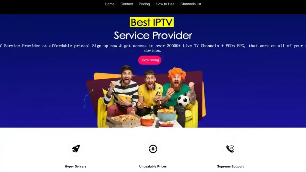 Screenshot of Non-Delivery scam website Iptvsmarterservices.com