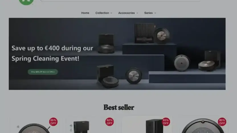 Screenshot of Non-Delivery scam website Irobot-eu.shop