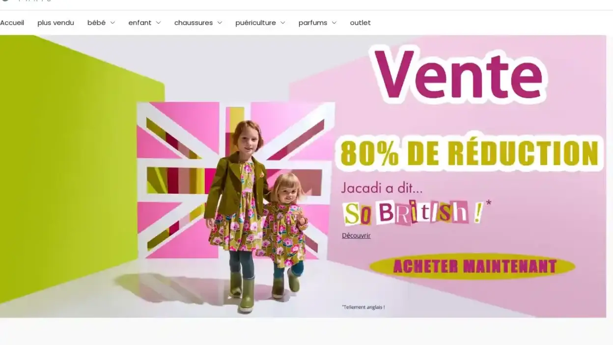 Screenshot of Non-Delivery scam website Jacaadifr.shop