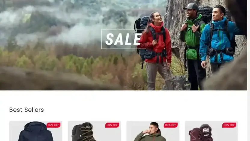 Screenshot of Non-Delivery scam website Jack-wolfskins.shop