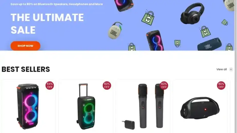 Screenshot of Non-Delivery scam website Jblspeakers-eu.shop