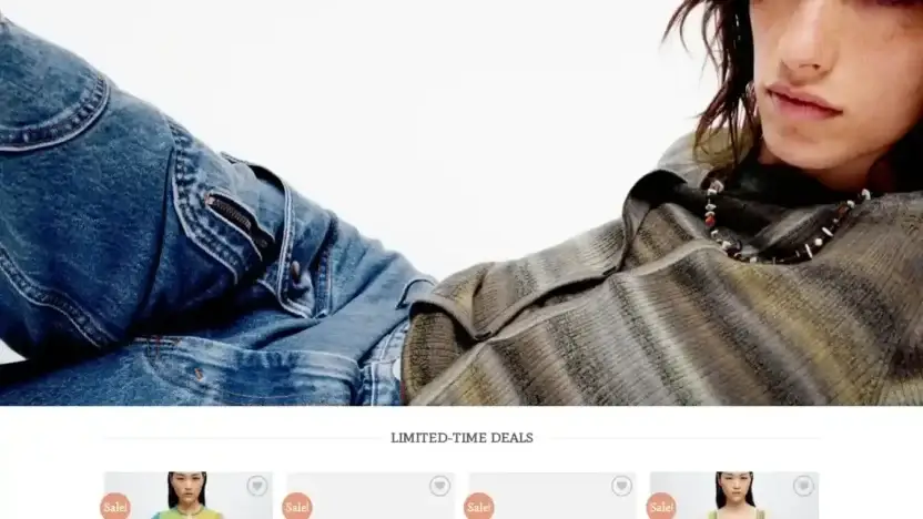 Screenshot of Fashion scam website Jeansusopt.com