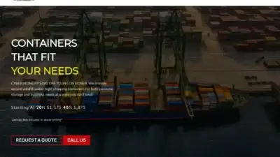 Screenshot of Container scam website Jmzcontainers.com