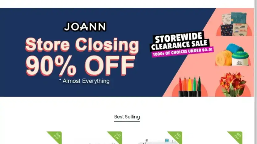 Screenshot of Non-Delivery scam website Joannofficialsale.com