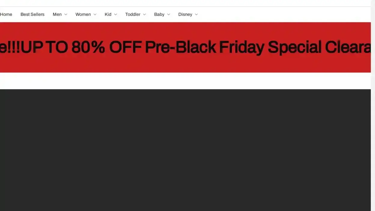 Screenshot of Non-Delivery scam website Joefreshoutlet.shop