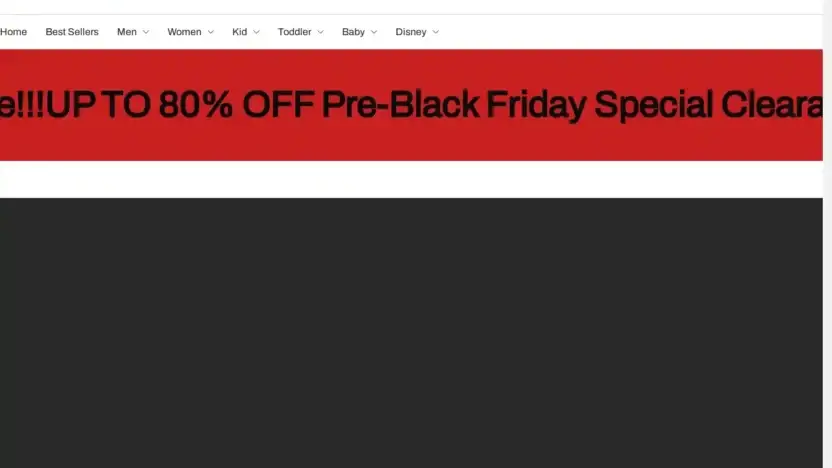 Screenshot of Non-Delivery scam website Joefreshoutlet.shop