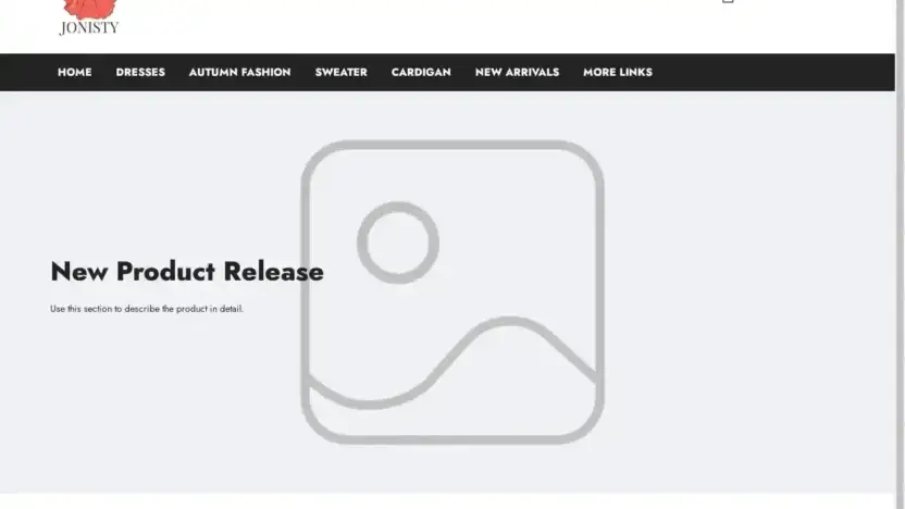 Screenshot of Non-Delivery scam website Jonisty.com