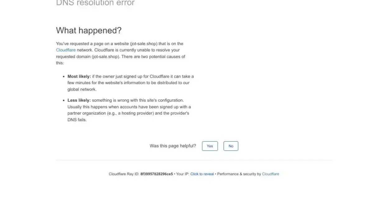Screenshot of Non-Delivery scam website Jot-sale.shop