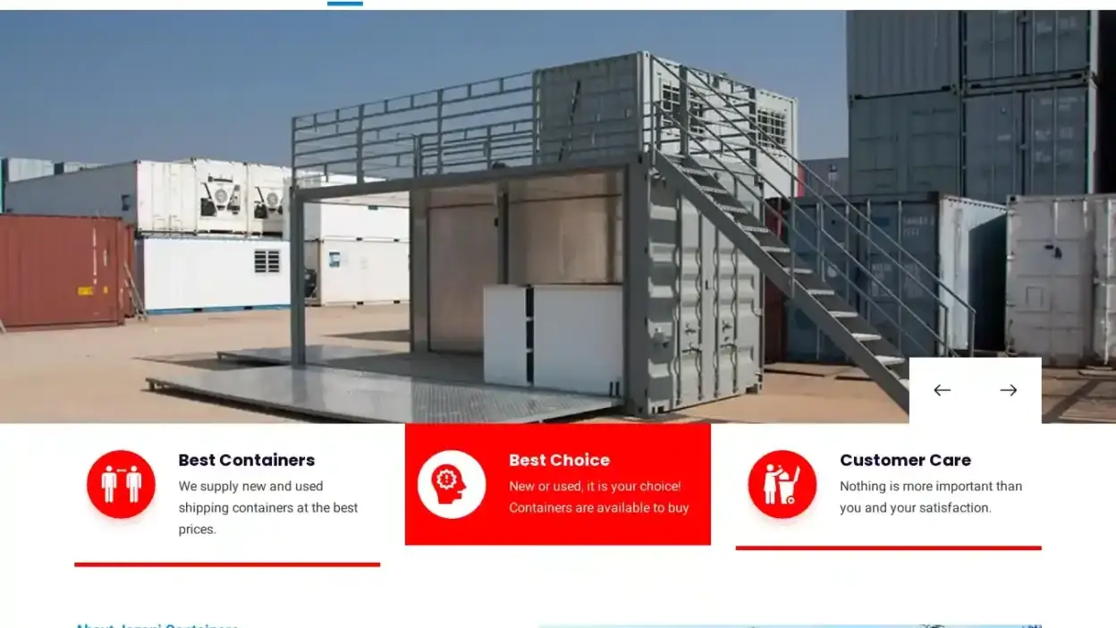 Screenshot of Container scam website Jozanicontainers.com