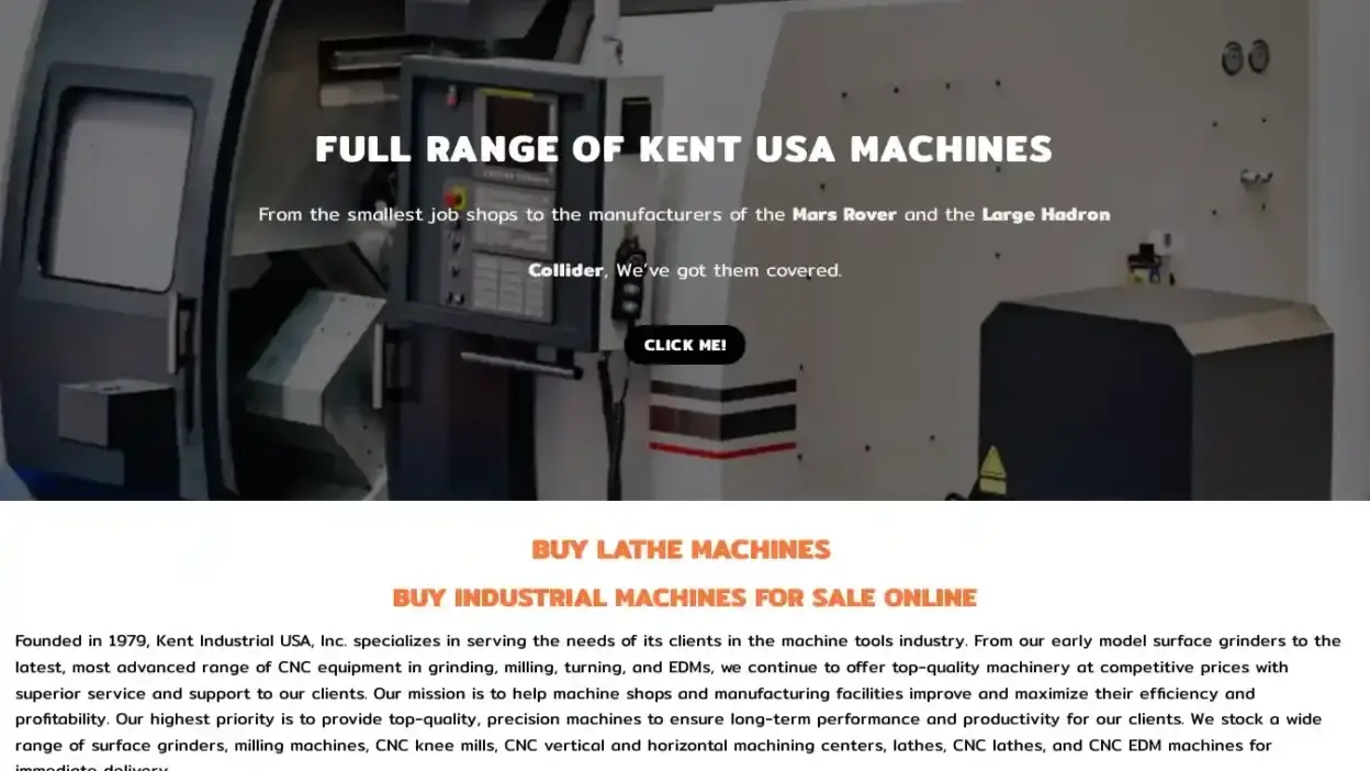 Screenshot of Non-Delivery scam website Kentmachineries.com