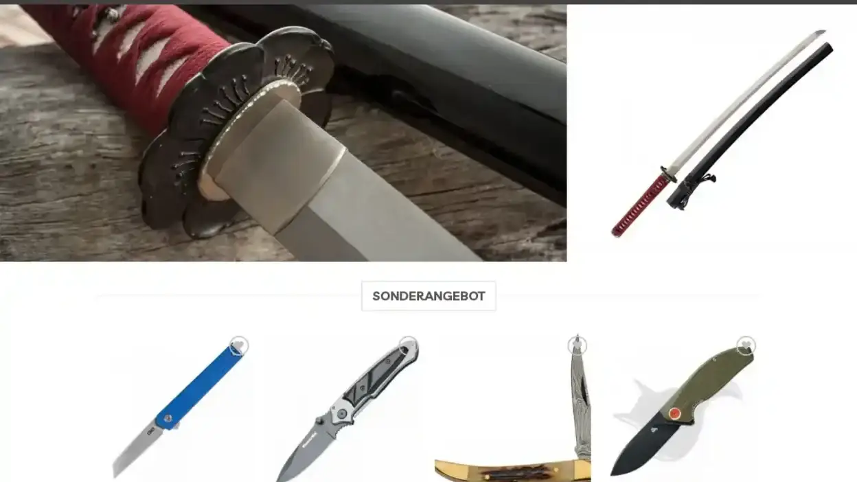 Screenshot of Sport scam website Knifeangebote.com