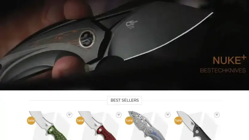 Screenshot of Sport scam website Knifebestech.com