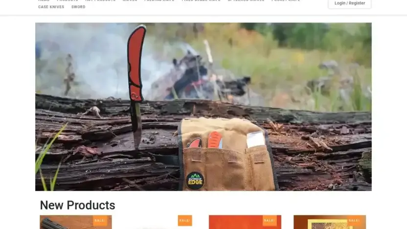 Screenshot of Non-Delivery scam website Knifebeststore.com