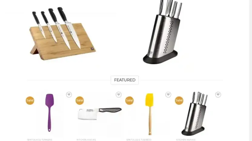 Screenshot of Non-Delivery scam website Knivesfoodprep.com