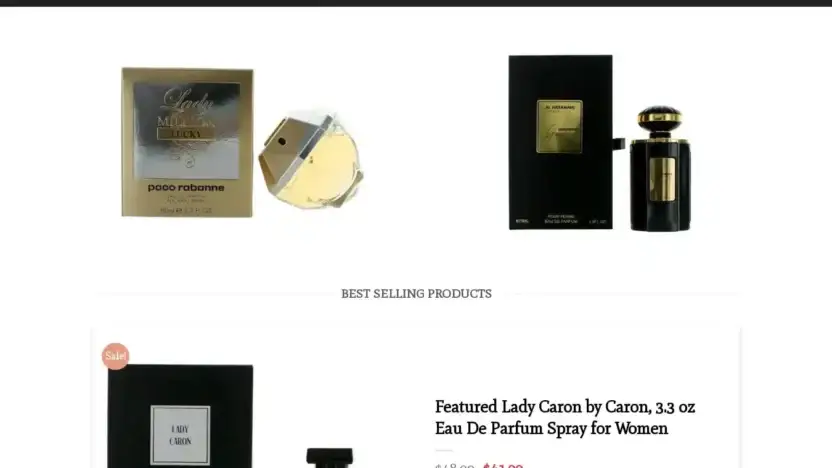 Screenshot of Fashion scam website Latestperfume.com