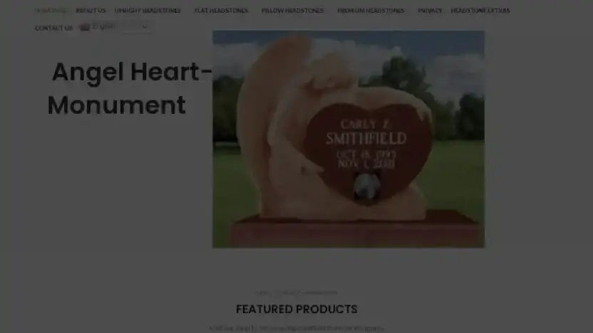 Screenshot of Non-Delivery scam website Legacyheadstonemonuments.com