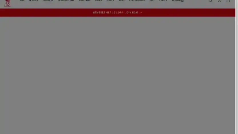 Screenshot of Non-Delivery scam website Liiverpool-fc.shop