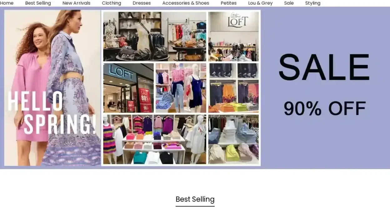 Screenshot of Non-Delivery scam website Loftofficial.shop