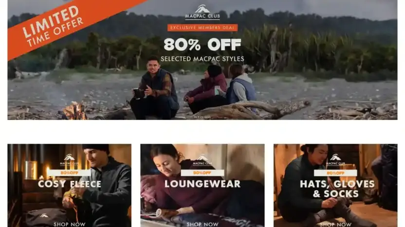 Screenshot of Non-Delivery scam website Macpacvipstore.com