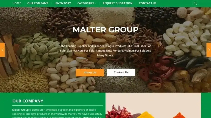 Screenshot of Non-Delivery scam website Maltergroups.com