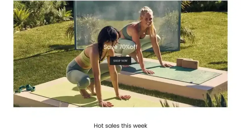 Screenshot of Non-Delivery scam website Manduka-eu.shop