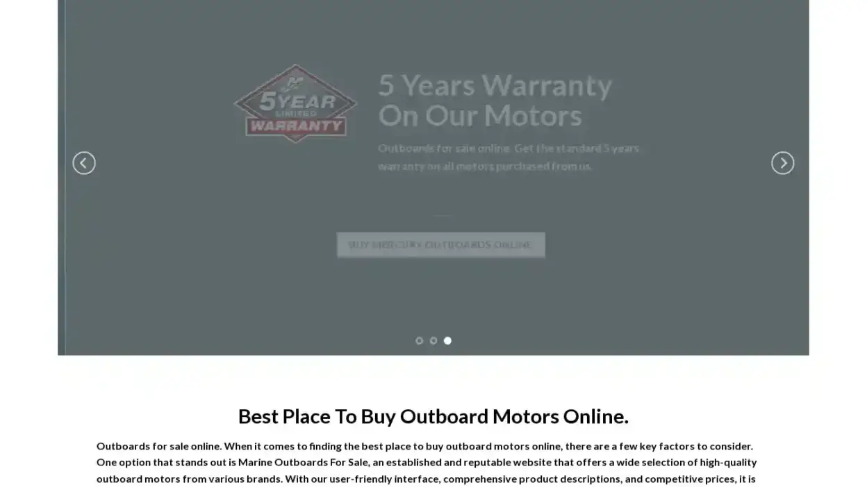 Screenshot of Non-Delivery scam website Marineoutboardsforsale.com