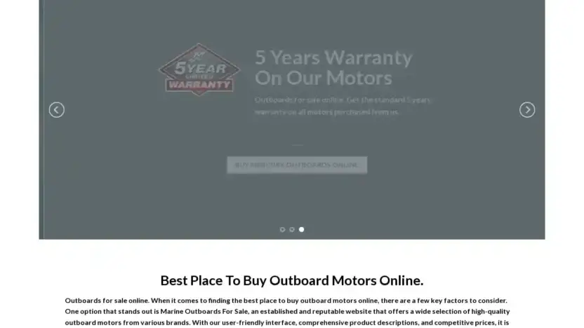 Screenshot of Non-Delivery scam website Marineoutboardsforsale.com