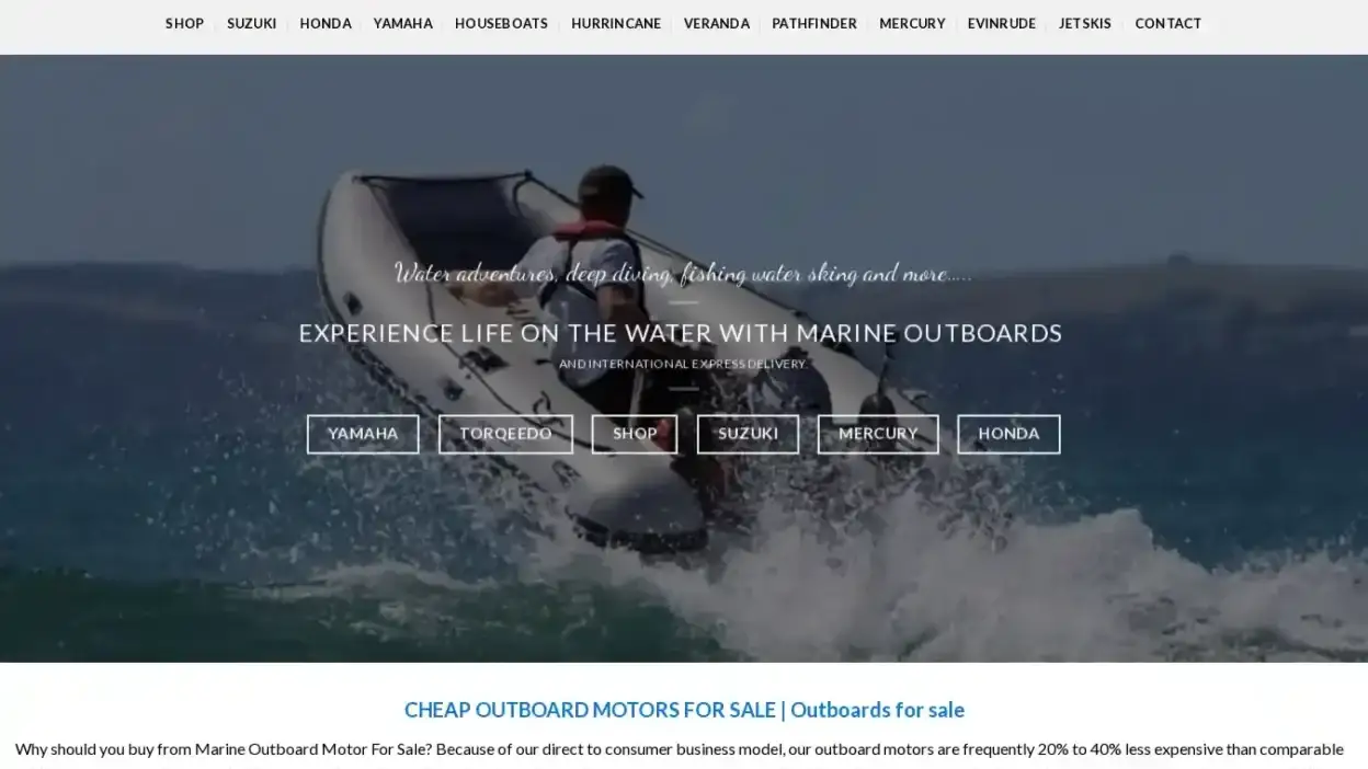 Screenshot of Non-Delivery scam website Marineoutboardsmotors.com